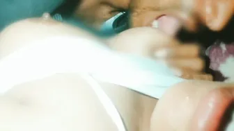 Indian Couple Playing With Her Tits On Camera In Their Bedroom