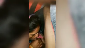 Bhabhi Secretly Sucking Under The Blanket While Family Sleeps