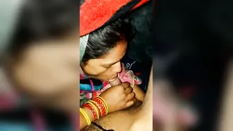 Bhabhi Secretly Sucking Under The Blanket While Family Sleeps