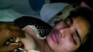 Cute bhabhi lets her borny spouse have a fun her big mangos