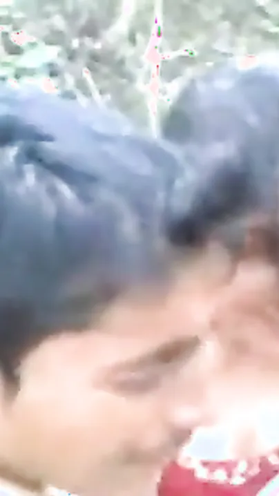 Juvenile couple have a fun a romantic outdoor carnal session