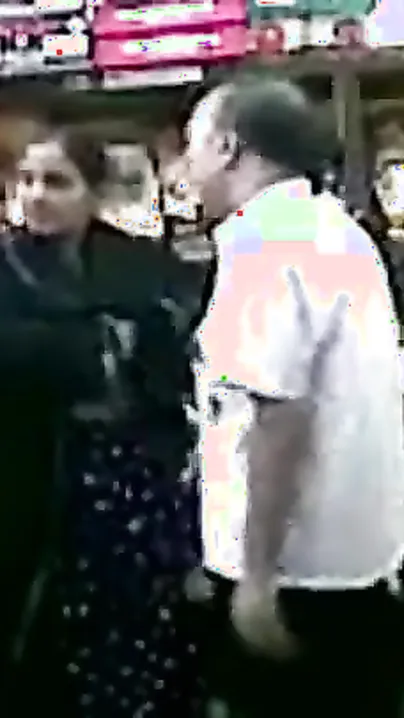 Aged pair enjoy a quick fuck in the super market