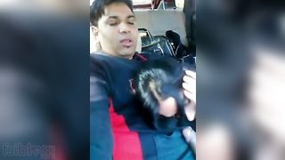 Recently engaged pair enjoys a oral job in the parking lot