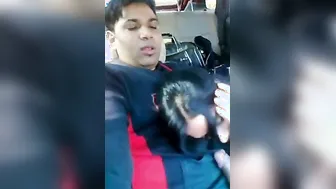 Recently engaged pair enjoys a oral job in the parking lot