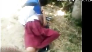 Cute legal age teenager outdoor romance with her sexually excited boyfriend