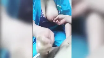 Mother i'd like to fuck with big milk shakes gives her colleague a worthwhile tugjob