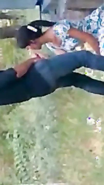 Hidden webcam records a juvenile pair enjoying blowjob sex behind their abode