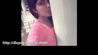 Cute legal age teenager teases her boyfriend with a self discharged bathing video