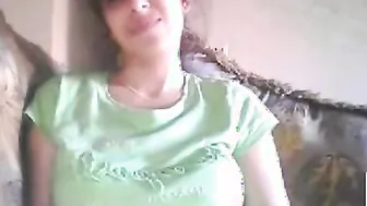 Dilettante college cutie shows her large pantoons on web camera