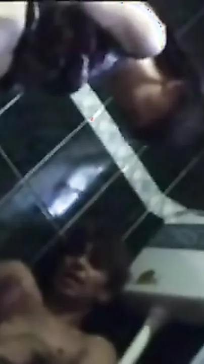 Lewd pair have a fun a quick hardcore fuck in their allies bathroom