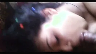 Newlywed Bride Giving Her Hubby A Sloppy Blowjob After Wedding