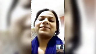 Sexy Indian Babe Flashing Her Big Tits During Video Call Chat