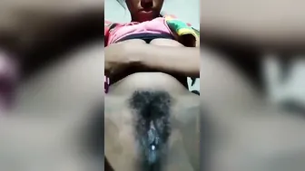 Village Babe With Hairy Pussy Fingering Herself On Camera