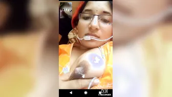 Lactating Wife Squeezing Milk From Her Swollen Breasts