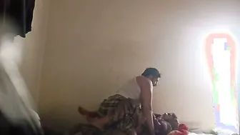 Young Daughter Recording Herself Riding Older Man Bareback