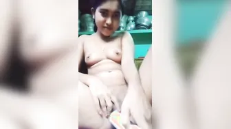 Beautiful Girl Moaning Loud Riding Dildo Fucking Herself Hard