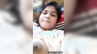 Married Babe Flashing Her Tits During A Naughty Video Call