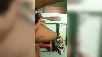 Cheating Wife Jerking Off Her Boyfriend Behind Closed Doors