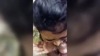 Cute GF Taking Hot Facial From Boyfriend After Blowjob