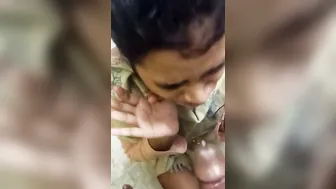 Cute GF Taking Hot Facial From Boyfriend After Blowjob