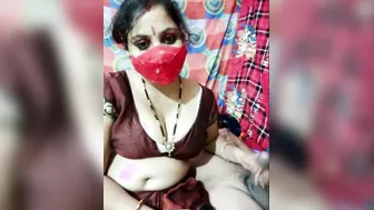 Indian Wife Stroking And Teasing Her Man's Hard Cock On Cam