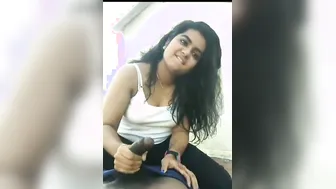 Chubby GF Jerking Off Her Boyfriend On Hidden Cam