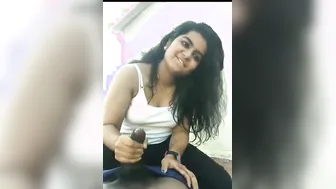Chubby GF Jerking Off Her Boyfriend On Hidden Cam