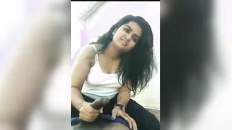 Chubby GF Jerking Off Her Boyfriend On Hidden Cam