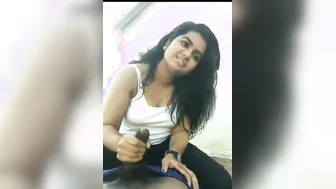 Chubby GF Jerking Off Her Boyfriend On Hidden Cam