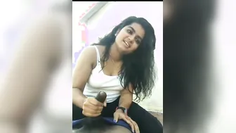 Chubby GF Jerking Off Her Boyfriend On Hidden Cam