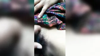 Boyfriend Filming His GF Showing Off Her Hairy Pussy