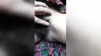 Boyfriend Filming His GF Showing Off Her Hairy Pussy