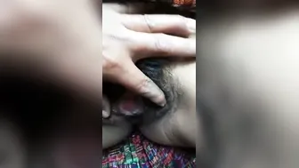 Boyfriend Filming His GF Showing Off Her Hairy Pussy