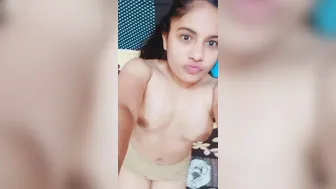 Sexy Indian Babe Teasing Topless Showing Natural Boobs On Selfie