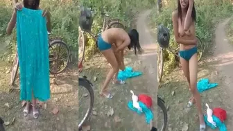 Village Babe Filmed Topless After Getting Fucked In Hidden Spot