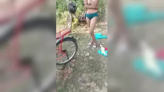 Village Babe Filmed Topless After Getting Fucked In Hidden Spot