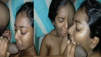 Chubby Dark Skin GF Sucking Dick In Amateur Blowjob