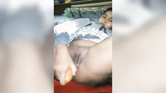 Horny South Indian GF Masturbating With Carrot At Home