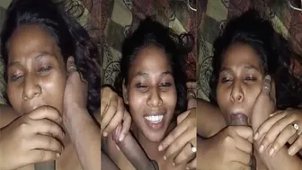 Tamil GF Sucking His Cock Deep And Making Him Moan Loud