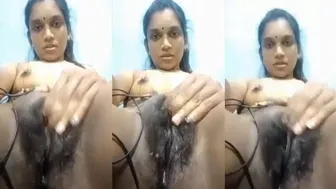 Tamil Babe Spreading Legs Showing Hairy Pussy On Video Call