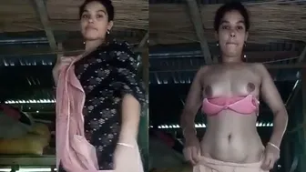 Village Wife Doing Striptease Dance For The Camera At Home