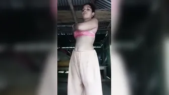 Village Wife Doing Striptease Dance For The Camera At Home