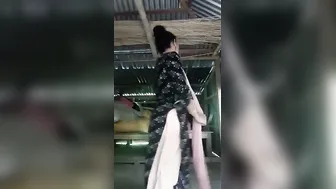 Village Wife Doing Striptease Dance For The Camera At Home