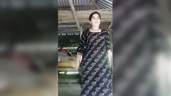 Village Wife Doing Striptease Dance For The Camera At Home
