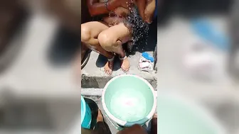Village Bhabhi Bathing Naked For Her Lover On Live Stream