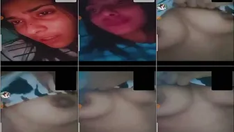 College Girl Flashing Her Tits During Late Night Video Call