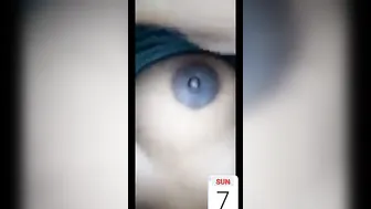 Chubby Babe Flashing Her Perfect Tits During Video Call