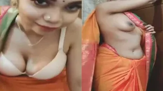 Sexy Babe Slowly Removing Her Saree Teasing Me Before Sex