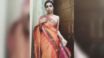 Sexy Babe Slowly Removing Her Saree Teasing Me Before Sex