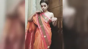 Sexy Babe Slowly Removing Her Saree Teasing Me Before Sex